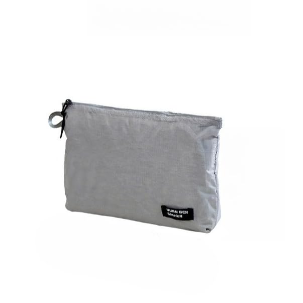 Waterproof Travel Storage Pouch – Ultra-Light, Multi-Functional Organizer for Cosmetics and Miscellaneous Items (Grey) - color: Grey