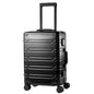 VentureVault All Aluminum 24 Inch Check In Luggage Hard Shell Suitcases with Spinner Wheels and TSA Lock, Large Zipperless Luggage for Travel, Black - color: Black, size: 24inch