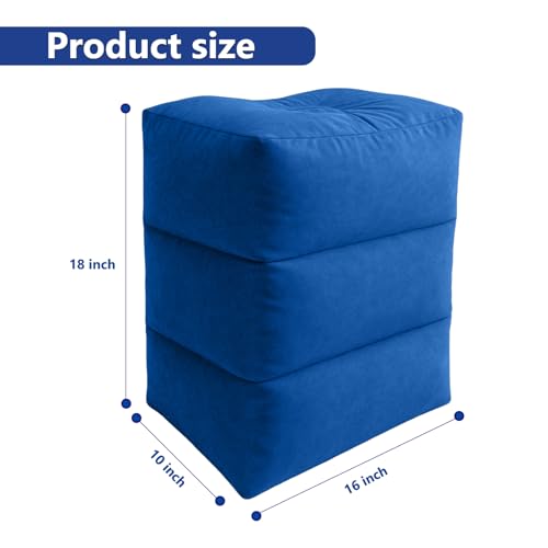 Inflatable Foot Rest Pillow, Height Adjustable Leg Elevation Cushion for Airplane Travel, Car, Office, and Home Use – Foot Stool for Elderly, Bedridden, and Long Flight Comfort, 1 Pcs