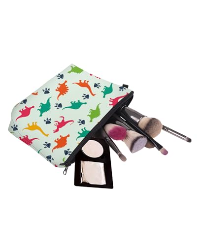 Cute Travel Makeup Bag Cosmetic Bag Small Pouch Gift for Women (Dinosaur Light Mint) - color: Dinosaur Light Mint
