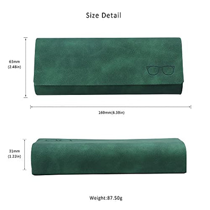 LifeArt Eyeglass Case Hard Shell, Portable Sunglass Case for Women and Men, fashionable PU Leather Eyeglass Case, Lightweight - color: 641_ybr(green)