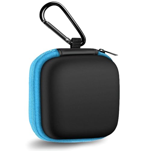 Square Earbud Case Portable EVA Carrying Case Storage Bag Tech Pouch Cell Phone Accessories Organizer with Carabiner for Earphone, Earbud, Earpieces, SD Memory Card, Camera Chips, Blue - color: C2-square blue