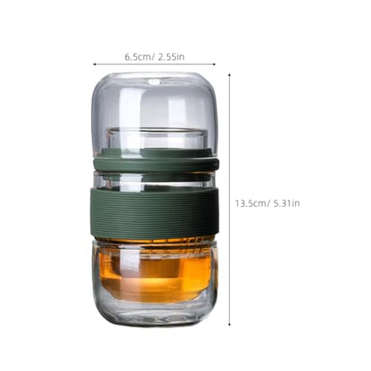 Portable Travel Tea Set with High Borosilicate Glass Teapot and Teacup All-in-One Kit with Hard Shell Carrying Case for Outdoor Home and Office Use