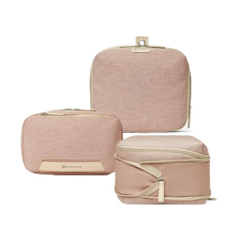 Nordace Travel Packing Organizers Set for Men and Women - 2x Packing Cubes & 1x Wash Pouch - Durable & Water Resistant (Pink) - color: Pink