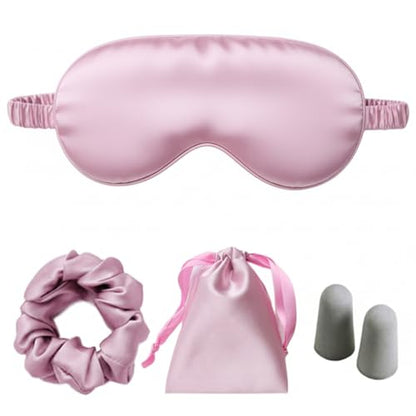 Silk Satin Sleeping Eye Mask, Light Purple Sleep Eye Mask Night Blindfold for Women and Men, Soft Breathable Blackout Eyeshade Eye Cover for Travel, Wedding Bridesmaid Gift - color: Light Purple