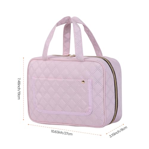 Hanging Toiletry Bag for Women Cosmetic Toiletries Travel Bag, Pink - color: Pink
