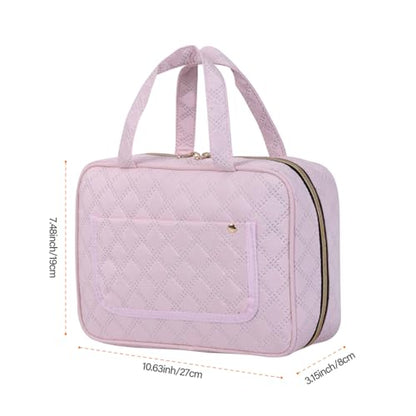 Hanging Toiletry Bag for Women Cosmetic Toiletries Travel Bag, Pink - color: Pink