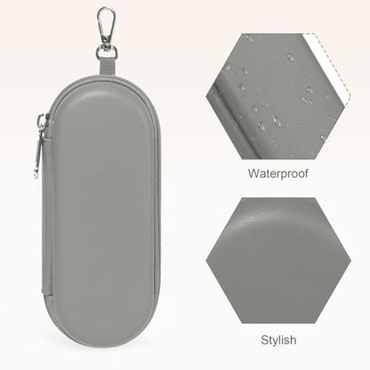 Double Eyeglasses Case, Dual Glasses Sunglasses Organizer with Zipper Closure, Eyewear Storage Box for Men Women Travel - color: Grey