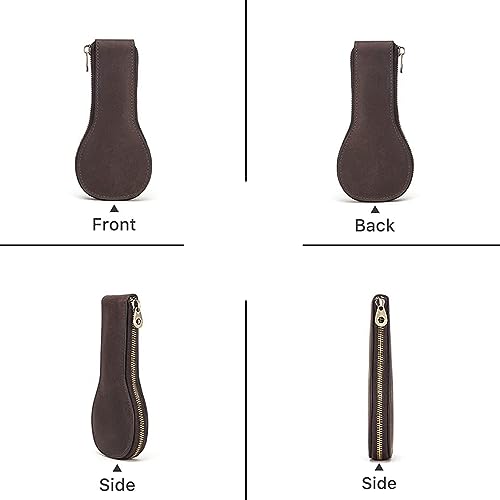 Personalized Customized Watch Case, High-grade Zipper Jewelry Box,Portable Travel Genuine Leather Watch Case Storage Bag (02 Coffee) - color: 02 Coffee