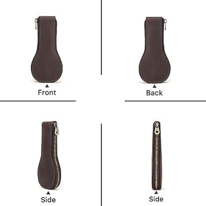 Personalized Customized Watch Case, High-grade Zipper Jewelry Box,Portable Travel Genuine Leather Watch Case Storage Bag (02 Coffee) - color: 02 Coffee