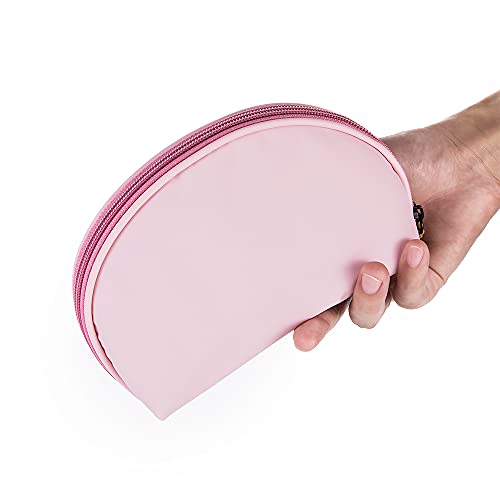 Hekyip Half Moon Cosmetic Beauty Bag for Purse Travel Handy Makeup Pouch for Women Ladies (PINK) - color: PINK