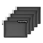5pcs Fireproof Zipper Bags, A4 Zipper Pouches for Organizing Storage, Water-Resistant Document Bags(13.5"x10"), Letter Size, File Bags for Home, Office, School, Travel, Cash, Passport, Black