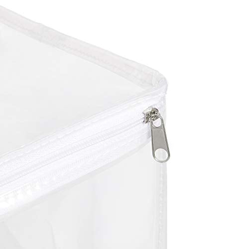 Amazon Basics Clear Zippered Storage Bags for Closet Organization, Stackable Clothing and Linen Storage Containers, 6-Pack - size: 6-Pack