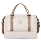 Travel Duffel Bag with Shoes Compartment, Overnight Weekender Bags for Women,Carry on Personal Item Bag，Extra Large - color: A-Beige & Brown, size: Extra Large