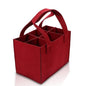 6 Bottle Wine Carrier with Divider Felt Wine Storage Tote Bag, Portable Reusable Wine Travel Bag with Handle for Christmas Travel Camping Picnic Party (Red) - color: Red