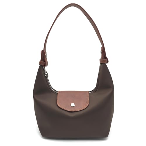 Convertible Women Underarm Bag Shoulder Purses with 2 Straps, Handbag Zipper Closure Minimalist Dumpling Design - color: Coffee, size: Large