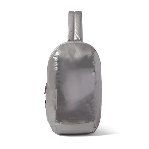 Baggallini Swift Sling - Lightweight 7.25"x 12.5" Crossbody Sling Backpack with Convertible - color: Silver Metallic