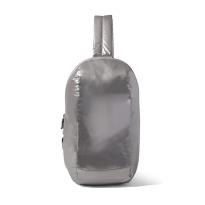 Baggallini Swift Sling - Lightweight 7.25"x 12.5" Crossbody Sling Backpack with Convertible - color: Silver Metallic