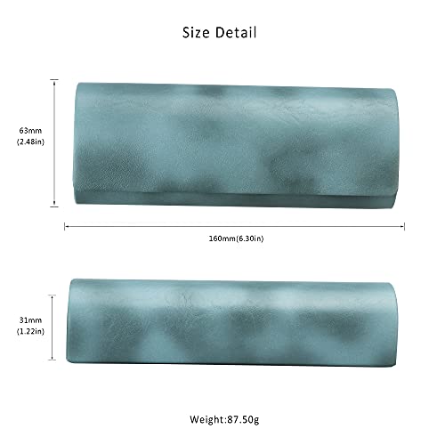 LifeArt Eyeglass Case Hard Shell, Portable Sunglass Case for Women and Men, fashionable PU Leather Eyeglass Case, Lightweight - color: 635_bypg(blue)