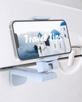 MiiKARE Travel Essentials Airplane Phone Holder, Universal Handsfree Phone Mount for Flying with 360 Degree Rotation, Travel Must Haves Phone Stand for Desk, Tray Table, Blue - color: Blue