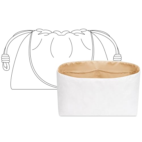 Purse Organizer Insert for LOEWE Flamenco Purse M Handbag,Custom Fit Inside Premium Vanile Lightweight WaterResistant Tote Bag Insert with Cup Holder Accessories - color: Vanile, size: Fits-Flamenco Purse M
