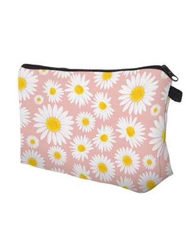 Cute Travel Makeup Bag Cosmetic Bag Small Pouch Gift for Women (Daisy Pink) - color: Daisy Pink