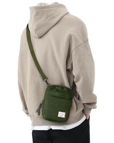SEAFEW Mini Crossbody Bag Shoulder Bag for Men, Small Messenger Satchel Bag for Women - color: Green - Standard