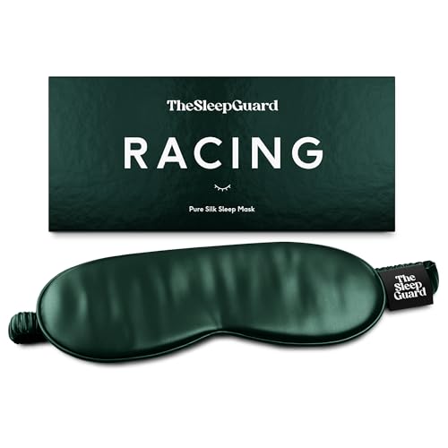 TheSleepGuard Pure Silk Sleep Mask [100% 6A Mulberry Silk, 22 Momme] Light Blocking Travel Essentials. Eye Masks for Sleeping. Black Oeko-Tex Blindfold. Eye Covers for Men & Women - color: Racing Green