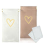 Glasses Case Soft, Eyeglass Cases for Women Portable Squeeze Top PU Leather 2 Pack Glasses Pouch with Cleaning Cloth - color: Off-white Love+brown Love