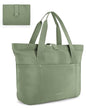 BAGSMART Tote Bag for Women, Foldable Tote Bag With Zipper Travel Shoulder Bag Handbag for Work - color: Haze Green