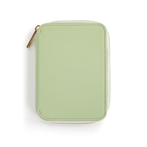 DEMDACO Passport Wallet With RFID Protection and Built In Tracker Holder 4 x 6 Inch Vegan Leather Sage Green - color: Sage Green