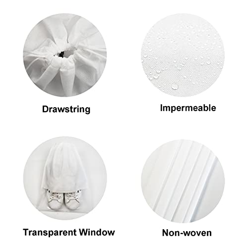 8PCS Travel Shoe Bags with Rope for Men and Women Large Shoes Pouch Organizers - color: White
