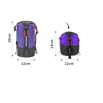70D Nylon Compression Stuff Sack for Sleeping Bag, Ultralight Stuff Bag Organizer 1L/5L/7L/17L/25L for Traveling Camping Hiking Backpacking - color: Purple (1-2L)