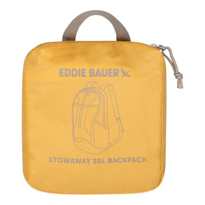 Eddie Bauer Stowaway Packable Backpack | Travel | Outdoor | Lightweight | Foldable | Durable | Ripstop Polyester | 30L - Field Gold - color: Field Gold, size: 30L