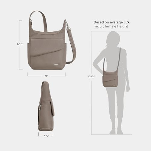 Travelon Anti-Theft Classic Messenger Bag - color: Hazelnut