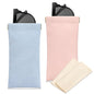 Sightor Sunglass Case, 2 Pcs Soft Eyeglass Cases for Women Portable Squeeze Top Leather Glasses Pouch - color: Rose, Blue