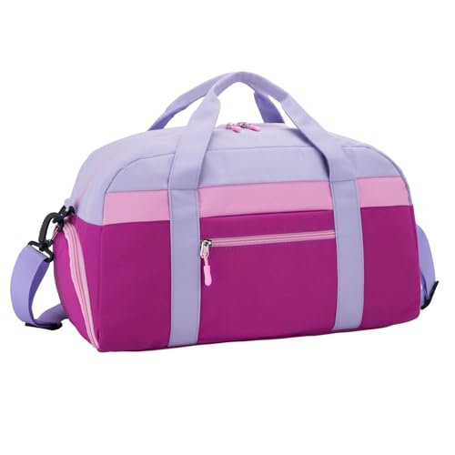 Kids Duffle Bag for Boys or Girls, Fit Sports Practice, or Overnight Travel Weekend (Purple) - color: Purple