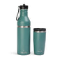 Tumbler, Stainless Steel 2-in-1 Travel Coffee Mug & Water Bottle, Leak Proof Insulated Cup for Hot & Cold Drinks, BPA Free, Fits Most Cup Holders (Peacock Green) - color: Peacock Green
