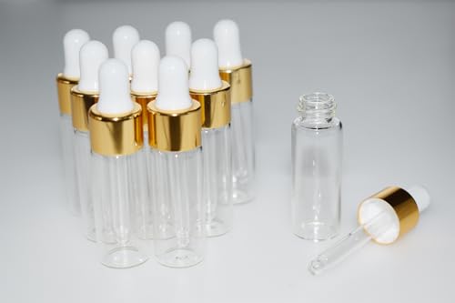 Small Dropper Bottle, 10pcs 5ml Mini Sample Dropper Bottles Mini Makeup Containers for Travel Liquids Tiny Glass - size: 5ml