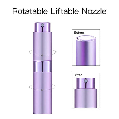 LISAPACK 8ML Atomizer Perfume Spray Bottle for Travel, Empty Refillable Cologne Dispenser, Portable Sprayer (Purple) - color: Purple