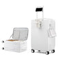 HanTrip Hard Shell Suitcases 24 Inch Check in Luggage with Spinner Wheels Cup Holder, Lightweight Top Opening Expandable Luggage Hard Case Rolling Medium Checked Suitcase with Lock, White - color: White, size: Expandable 24 Inch