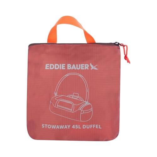 Eddie Bauer Stowaway Packable Duffel Bag | Travel | Foldable | Lightweight | Durable | Ripstop Polyester - color: Maroon