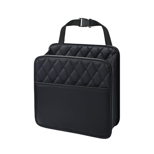 Foldable Car Seat Back Organizer, Large Capacity Hanging Car Backseat Storage Bag with Cup Holders, PU Leather Waterproof Car Trash Bag Can, Car Travel Accessories for Most Vehicles (1PC) - size: 1PC