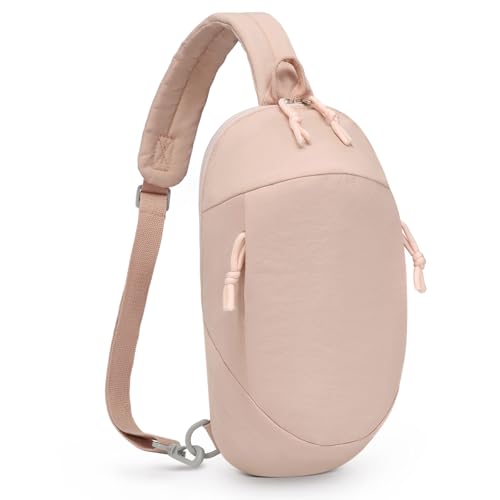 Small Sling Bag with RFID Blocking, Mini Fanny Pack for Women and Men, Convertible Crossbody Anti Theft Chest Bag for Travel Hiking Running, Pink - color: Pink