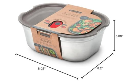 BLACK + BLUM Microwavable Stainless Steel Lunch Box | Multi-Function, Vacuum Sealed Container for Healthy Food | Portable and Stackable Food Storage for Office and Outdoor | 40 oz / 1200 ml - size: Large Box (1.2L)