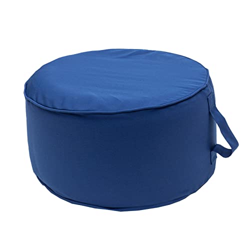 QILLOWAY Inflatable Outdoor Ottoman for Patio, Waterproof Round Pouf, Inflatable Foot Rest, Outdoor Footstool for Poolside, Garden，Camping,Royal Blue,Classic Blue - color: Royal Blue/Classic Blue
