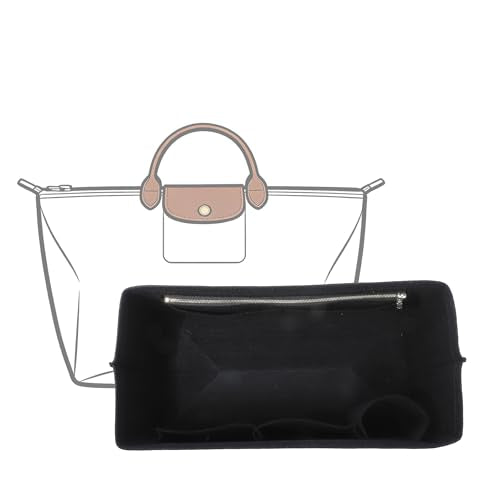 Purse Organizer Insert Compatible with Longchamp Le Pliage L Travel Bag, Black/LB - color: Black, size: L Travel Bag