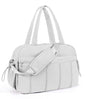 Lightweight Travel Duffle Bag for Women, Quilted Puffy Weekender with Wet Pocket for Gym, Overnight, Personal Item Carry On, Light Grey - color: Light Grey