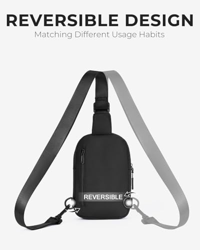CHOLISS Small Crossbody Bags for Women and Men, Sling Bag for Women and Men Trendy, Fanny Packs Chest Bag with Extended Strap - color: Black