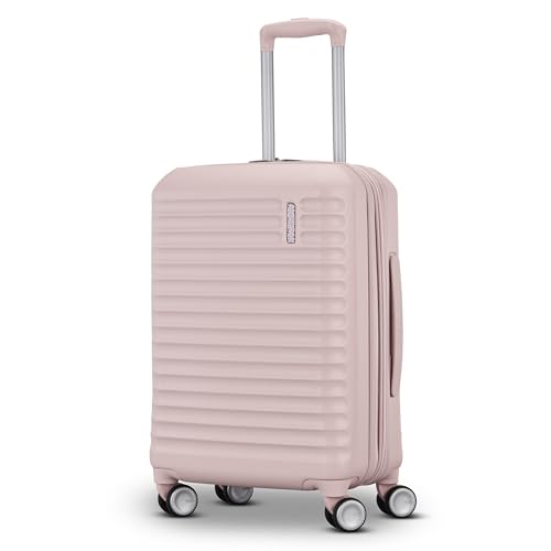 American Tourister Stratum 3.0 Carry-On Spinner, Airline Approved, Durable Hardside Luggage, Expands 1.5", RightHeight™ Adjustable Handle, Pink Blush - color: Pink Blush, size: Carry-On